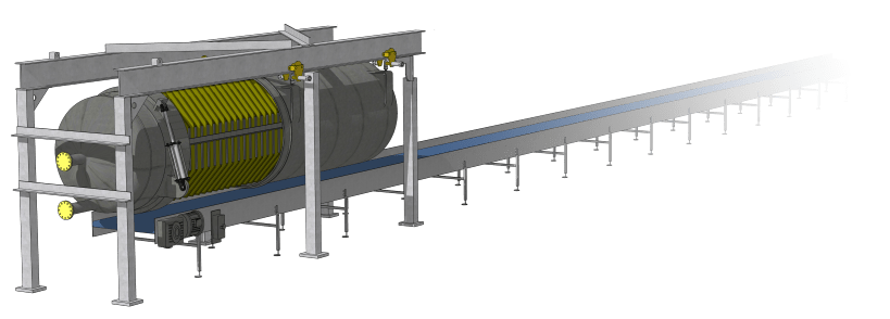 Dry Cake Discharge Filter Setup