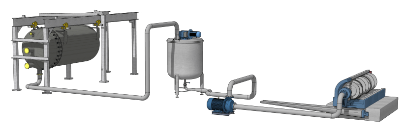 Wet Cake Discharge connected to slurry tank and pump system for solids removal.