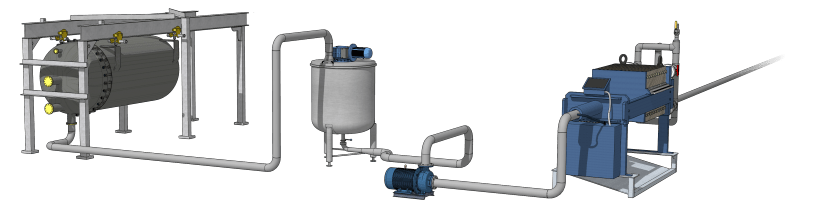 Sparkler WCD system integrated with rotary drum filter for slurry separation.
